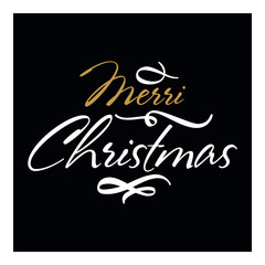 Christmas typographic label for Xmas and New Year holidays design. Letering vector illustration Decoration.