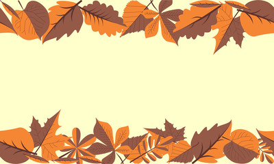 Autumn background with leaves.Vector seamless background.