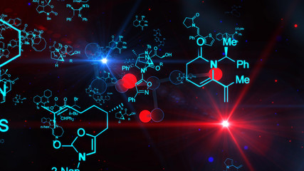 Magnificent Multicolored Molecule Illustration