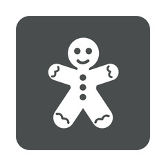 Icono plano hombre jengibre en cuadrado gris