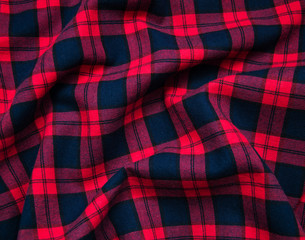 texture of red black checkered fabric
