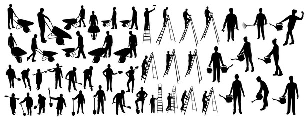 Working people silhouettes