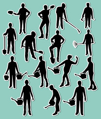 Working silhouette stickers