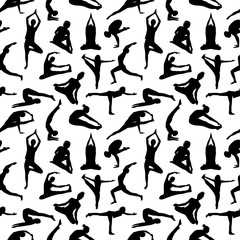 Seamless yoga pattern