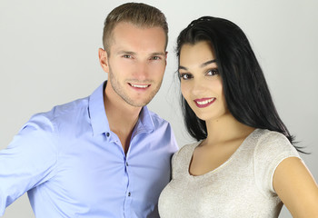 Attractive young couple posing 