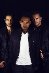 Book cover for a vampire novel. Three handsome man posing 