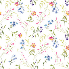 Obraz premium Watercolor floral vector pattern