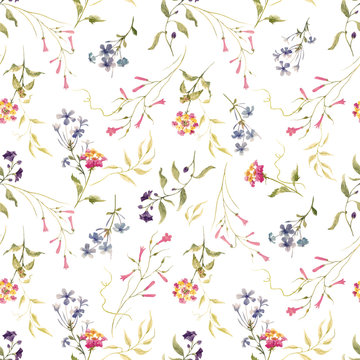 Watercolor floral vector pattern