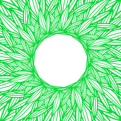 Round copyspace frame with palm leaves
