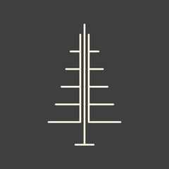 abstract minimalistic Christmas tree on grey background
