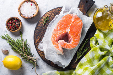 Fresh salmon fish steak