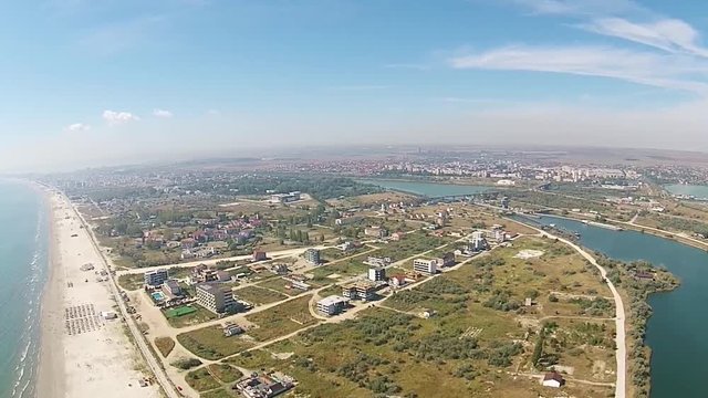 Navodari is a city located on the Black Sea coast, Romania, an important industrial hub with strong real estate development in recent years , aerial view