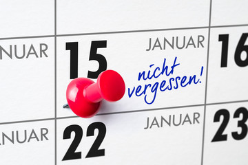 Wandkalender- 15. Januar