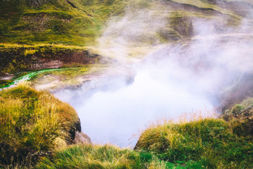 Fototapeta na wymiar Hot river in south Iceland.