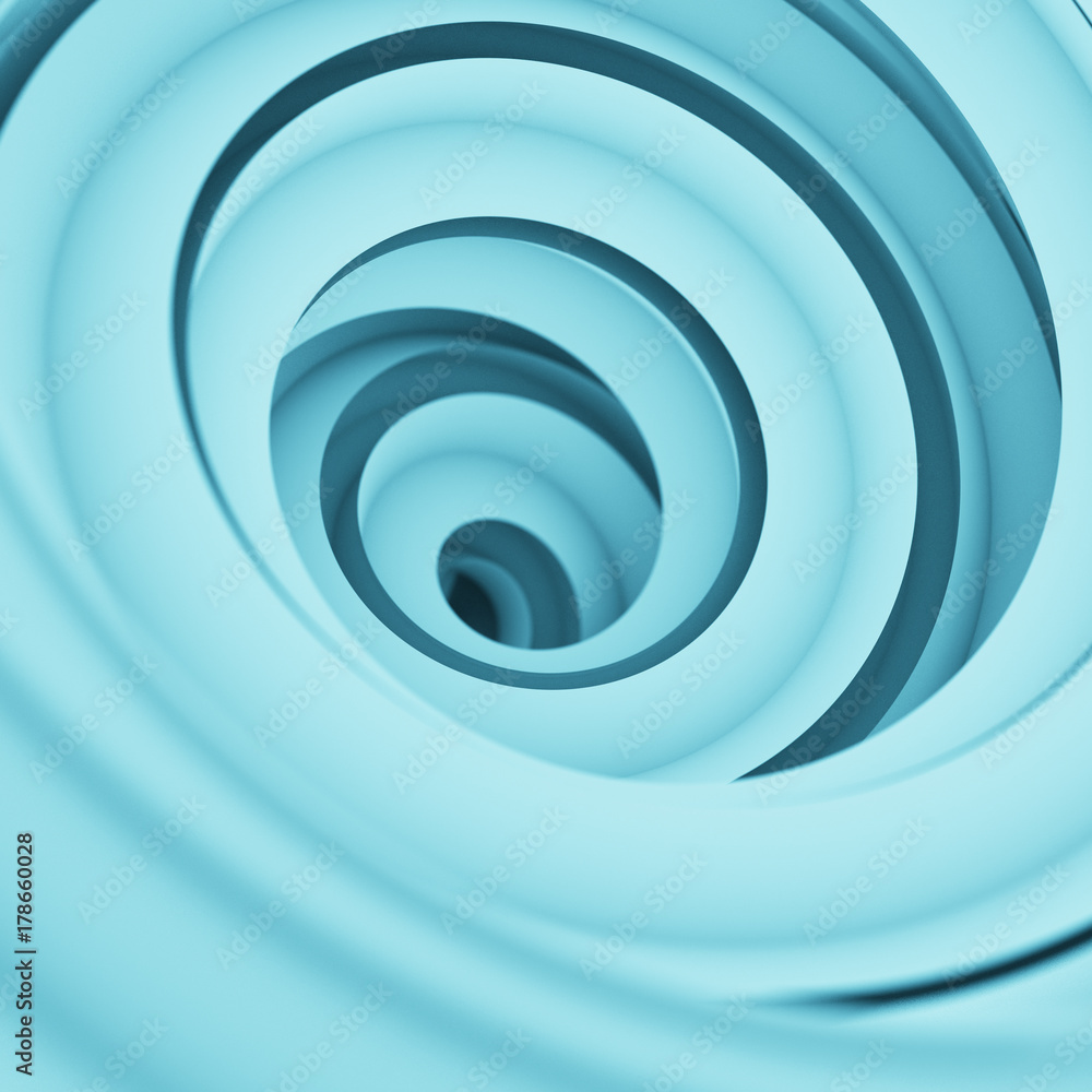 Poster twisted shape abstract 3d render