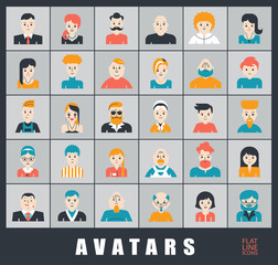 Set of people avatars. Collection of avatars related to various types of  people. 