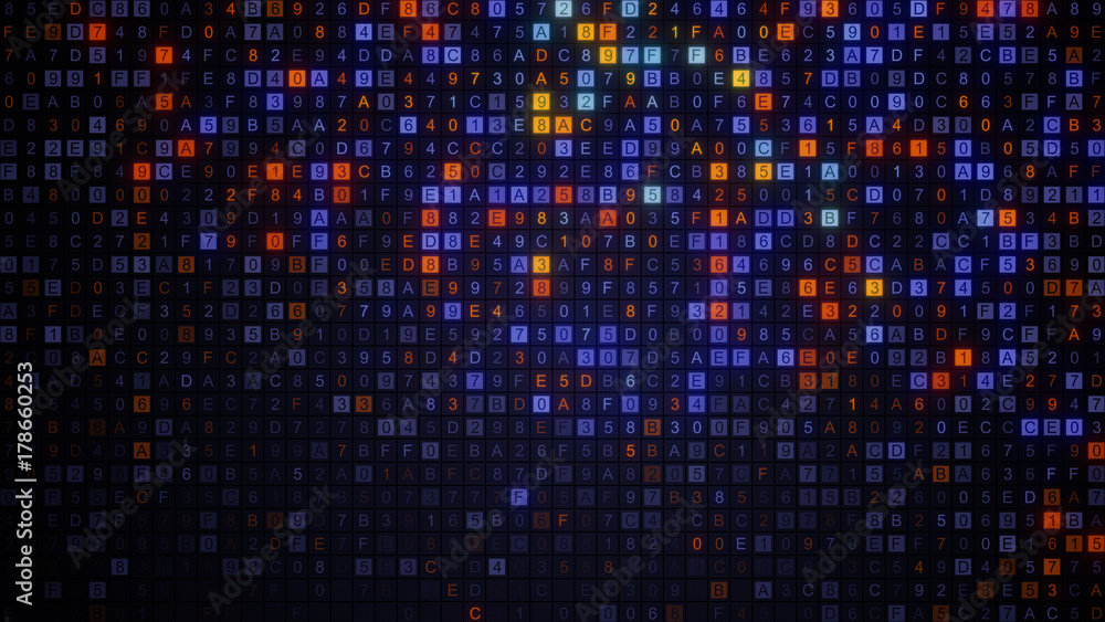 Poster digital hex data code abstract technology illustration