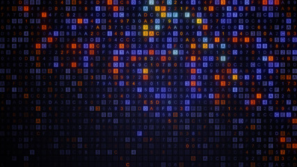 Obraz premium Digital HEX data code abstract technology illustration