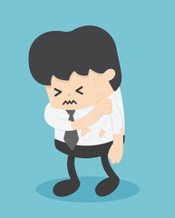 Businessmen show signs injury.