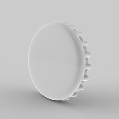Beer Bottle Cap Mock Up Template On Isolated White Background, 3D Illustration