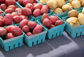 Potatoes on sale at the farmer's market