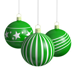 boules de noël vert vertes