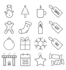 Simple set of Christmas vector line icons