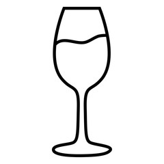 Vector Black Outline Icon - Wine Glass