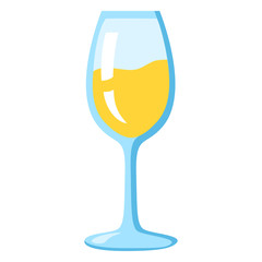 Vector Color Icon - White Wine Glass