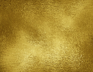 Gold foil texture background. Grunge golden metallic material concept, luxury packaging paper leaf.
