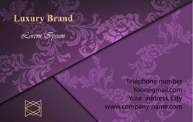 Business card with luxurious ornament Vector. Abstract design illustration. Place for texts