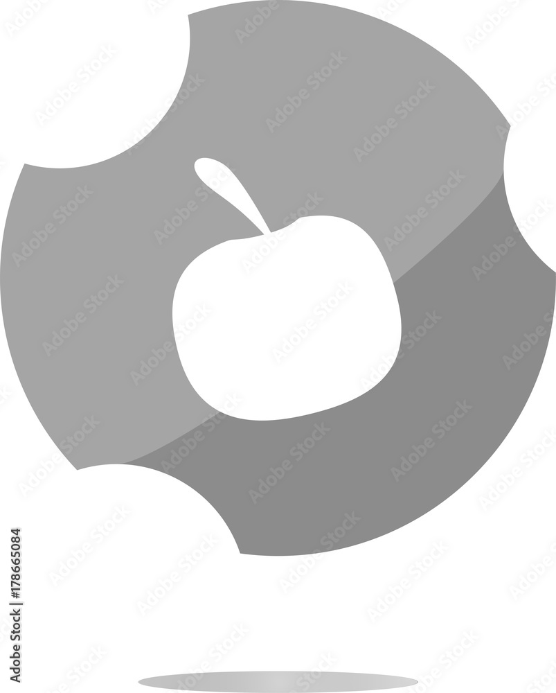 Poster apple icon on round button collection original button