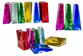 Set of Colorful Empty Shopping Bags
