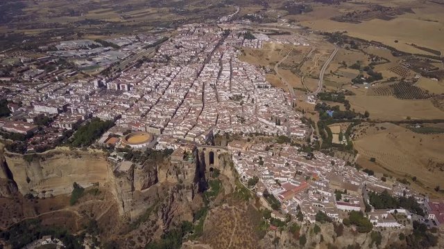 Aerial shot of Ronda, Andalusia, Spain