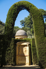Fototapeta na wymiar Public park of the Labyrinth Park of Horta, Barcelona, Catalonia