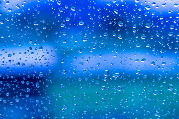 Trofen auf Glas, Hintergrundgrafik, blau