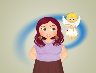 girl with angel unconscious