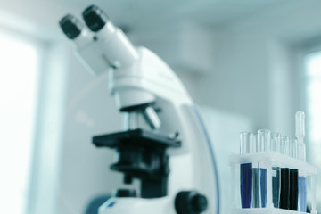 Close up of plastic support for test tubes