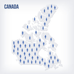 Vector people map of Canada . The concept of population.
