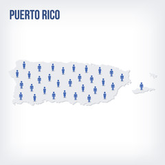 Fototapeta premium Vector people map of Puerto Rico . The concept of population.