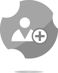 add friend button (icon) over white background