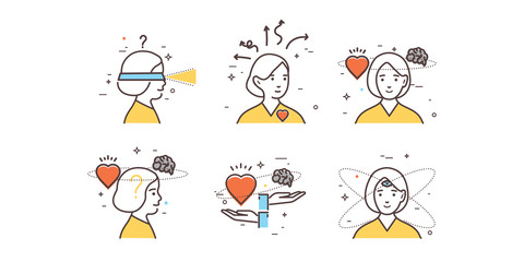 Woman s intuition. Flat design set