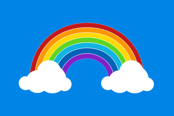 flat rainbow on blue