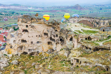 Turkey, balloons in Cappadocia, top view