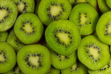 Fresh slices of kiwi fruit for background