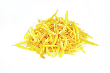 fresh sliced ginger isolated