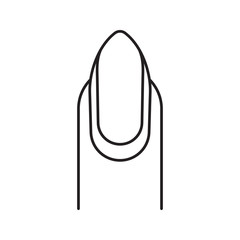 Almond shaped nail with reverse moon manicure linear icon