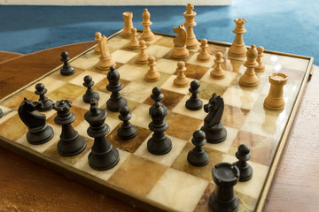 chess, chessboard, wood chess pieces