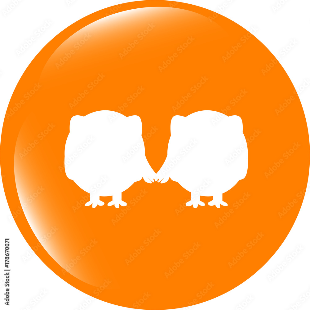 Aufkleber glossy isolated website and internet web icon with owl symbol