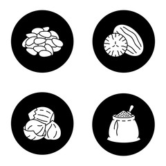Spices glyph icons set